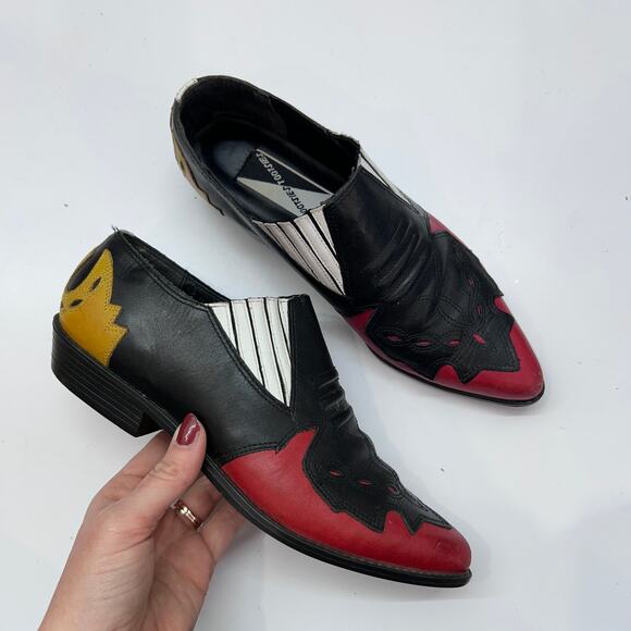 Mootsies Tootsies Shoes - Vintage Retro Mootsies Tootsies Multi Colored Western Ankle Boots 8 Leather